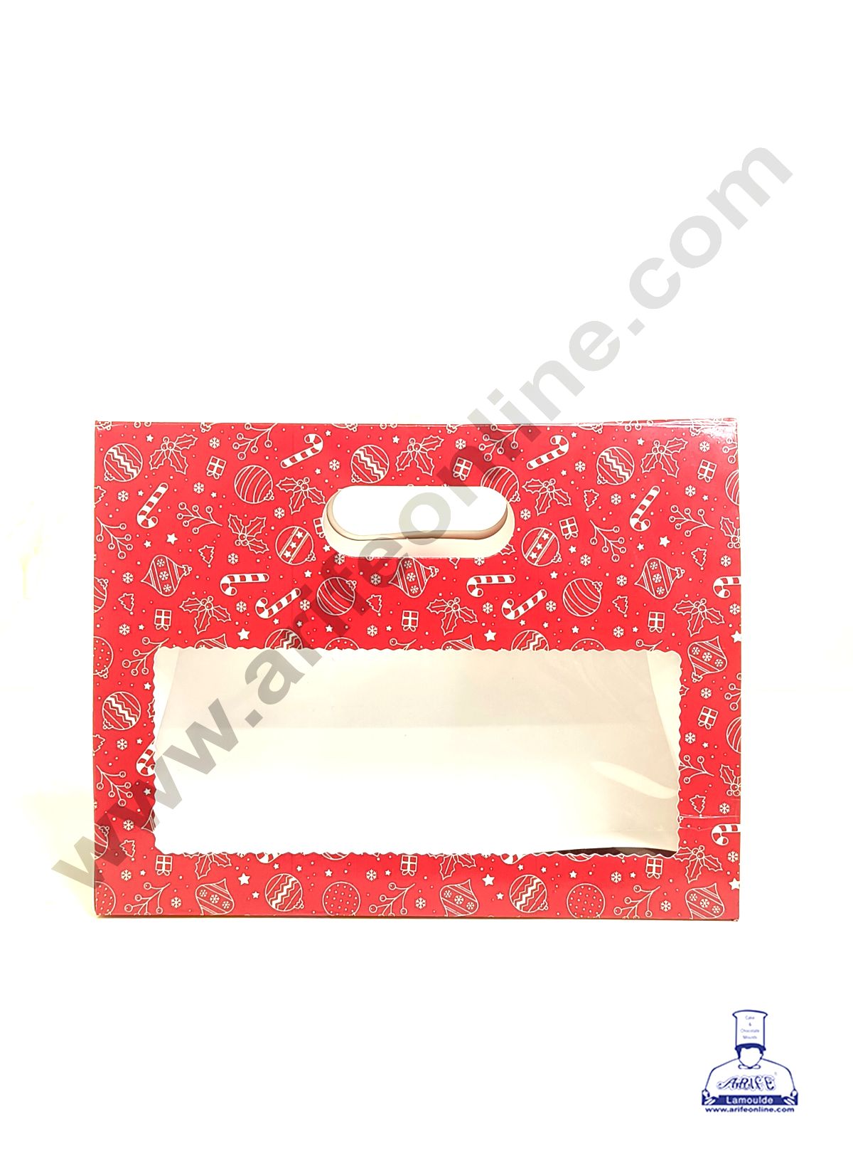 3 Mason Jar Paper Carry Bags Christmas Theme Red  - Large (10 Pcs)  (MOQ 12 PACK)