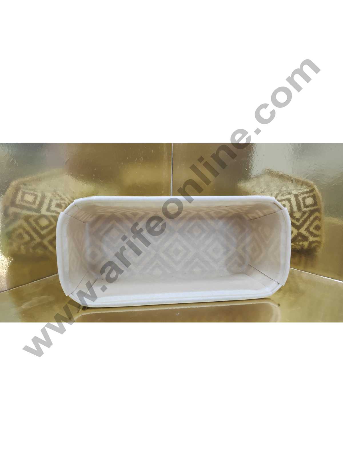 Novacart Bake &amp; Serve Paper Baking Mould By Cake Decor - Brown Square Desgin Plum Cake Mold 10 Pcs