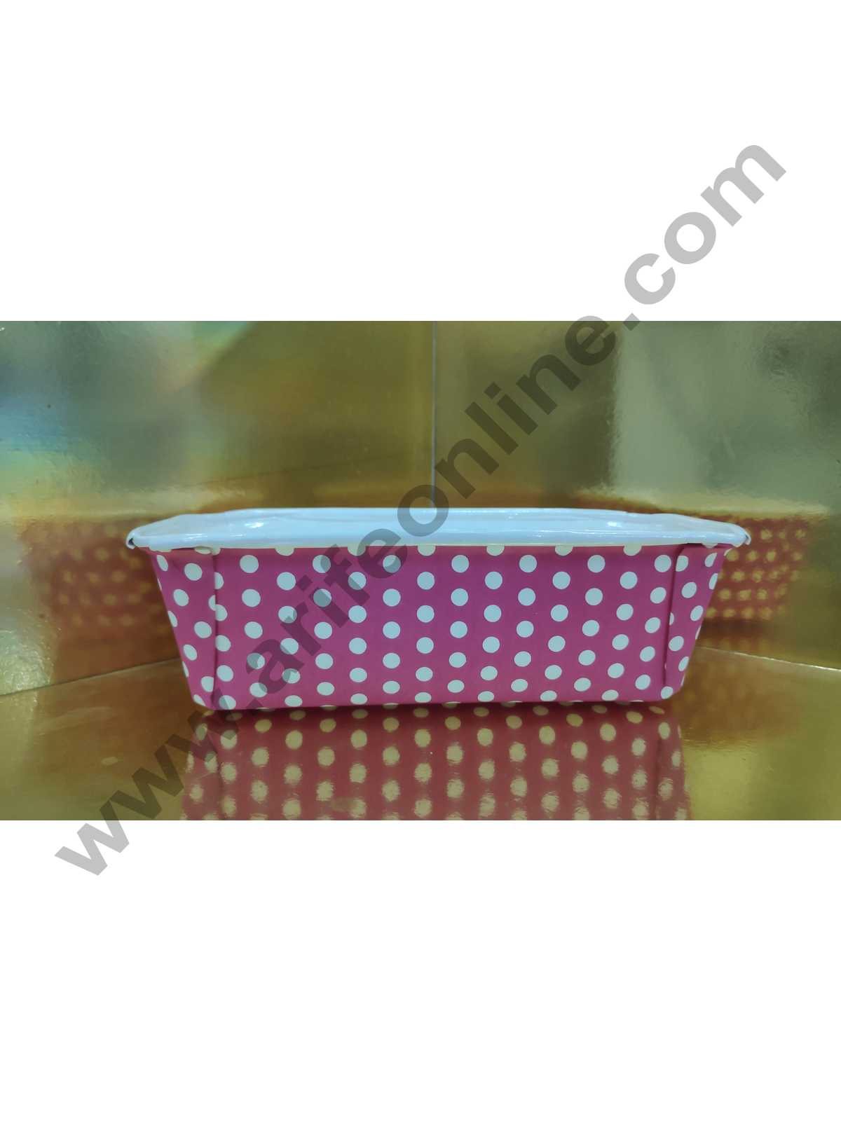 Novacart Bake &amp; Serve Paper Baking Mould By Cake Decor - Polka Dot Plum Cake Mould Magenta 10 Pcs