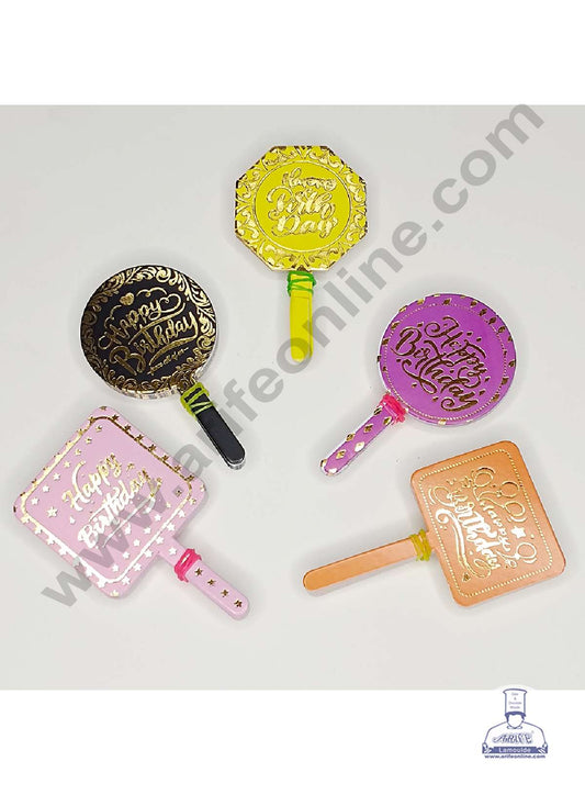 100 pcs Mix Shape & Color Birthday Tag Paper Topper For Cake And Cupcake - Assorted (MOQ 12 PCS)