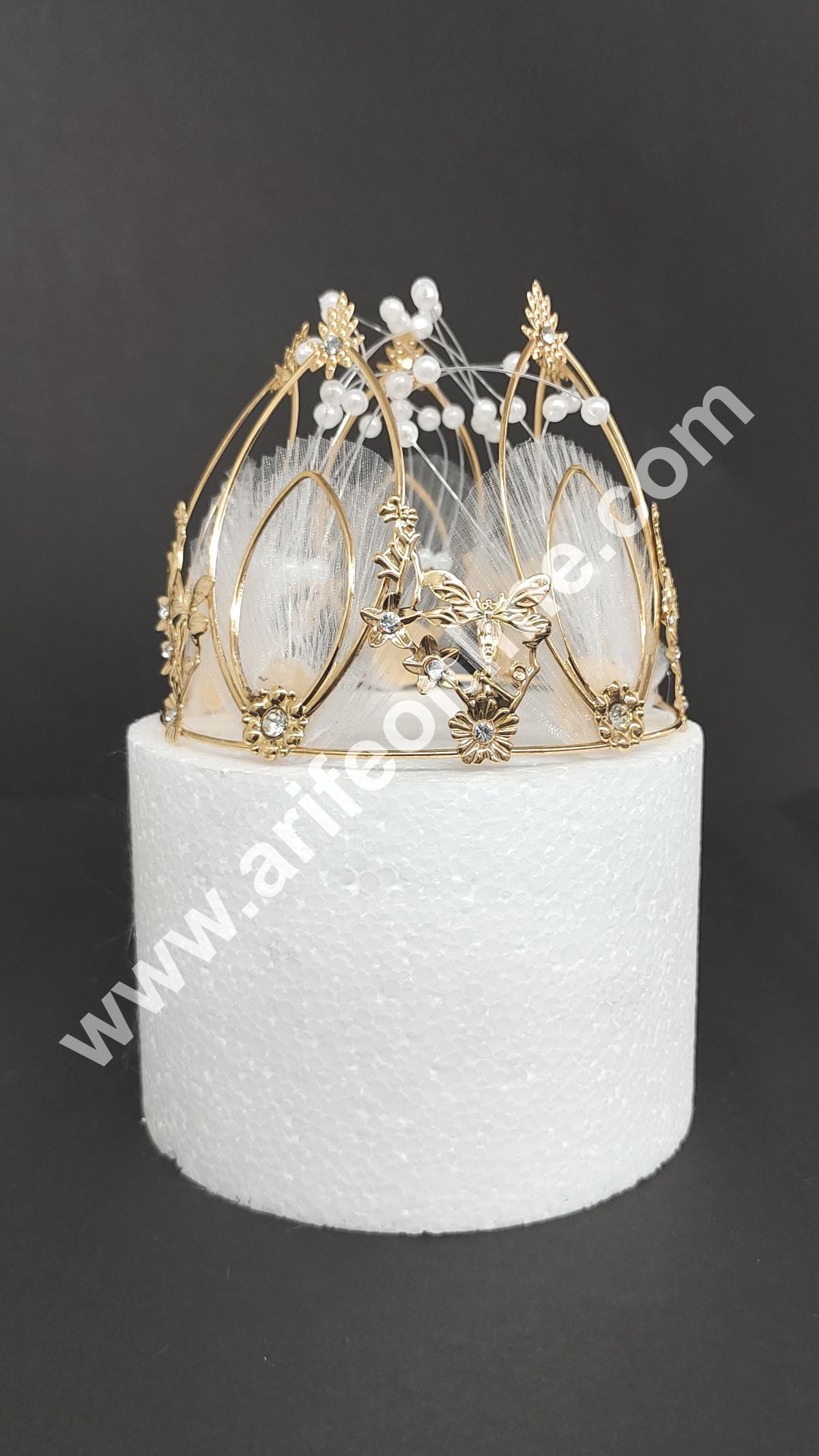 Birthday Cake Crown Chandelier Design Cake Topper Wedding, Cake Decoration For King, Queen, Prince & Princess Party Wedding Hair Accessories (MOQ 12 PCS) (ADD)