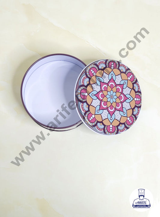 Printed Dream Tin (IMP) | Dream Cake Tin Torte cake Cookie Cake Tin - Pink Color - 11 cm X 5cm (MOQ 160 PCS PER CRTN)