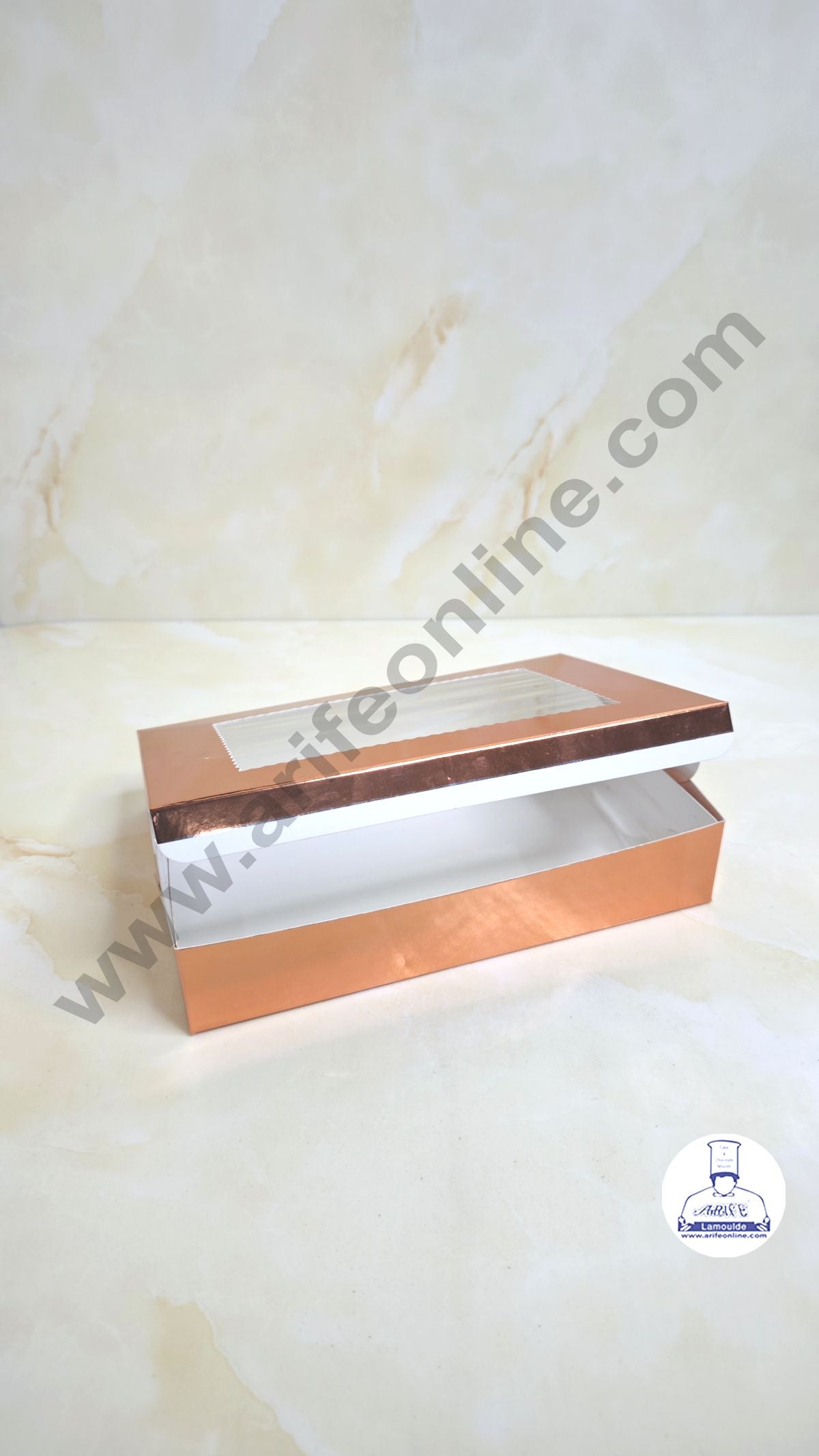 Rose Gold Brownie Boxes 6 Cavity with Clear Window, Brownie Carriers ( 10 Pcs Pack ) (MOQ 12 PACK)
