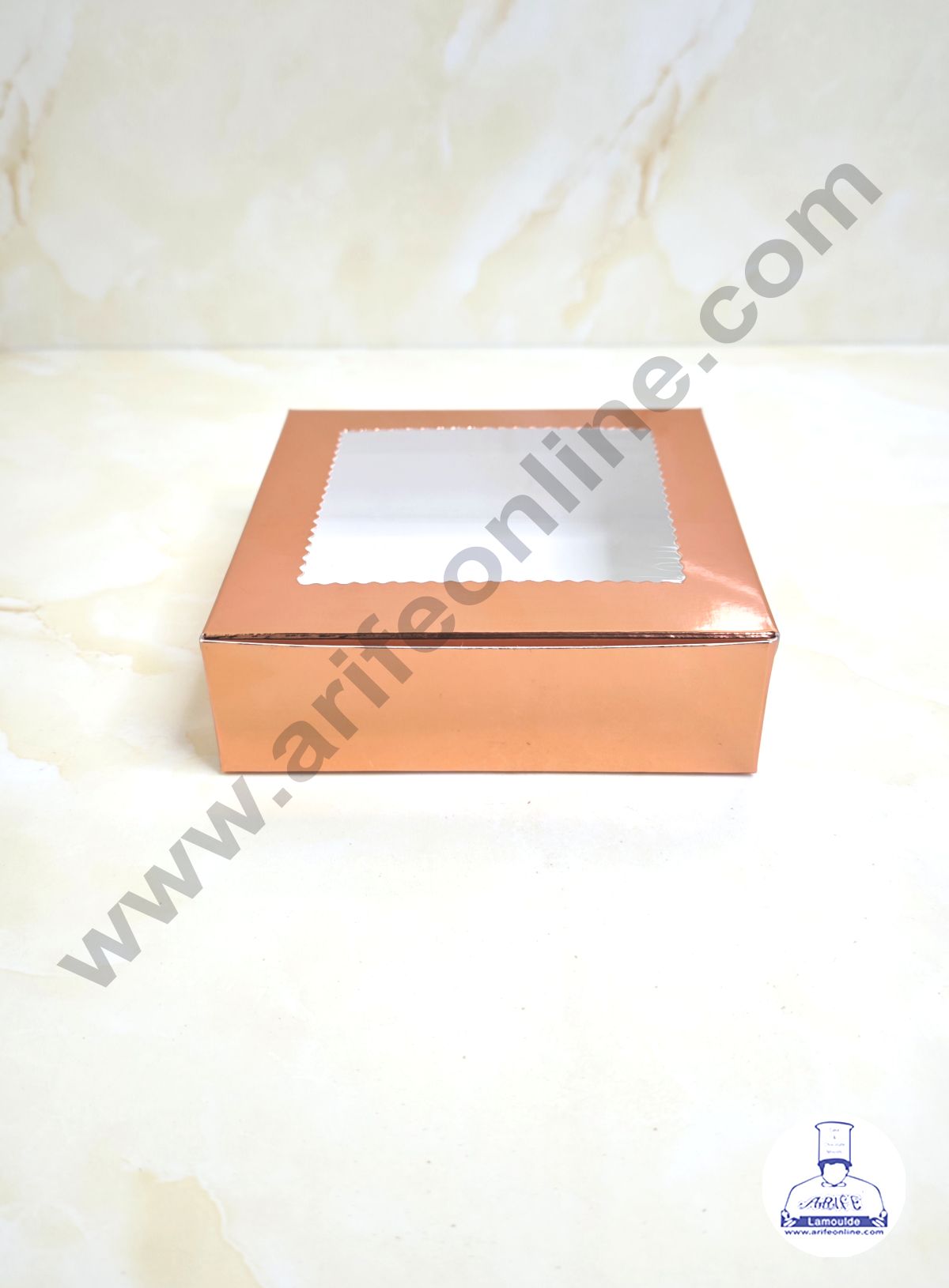 Rose Gold Brownie Boxes 4 Cavity with Clear Window, Brownie Carriers ( 10 Pcs Pack ) (MOQ 12 PACK)