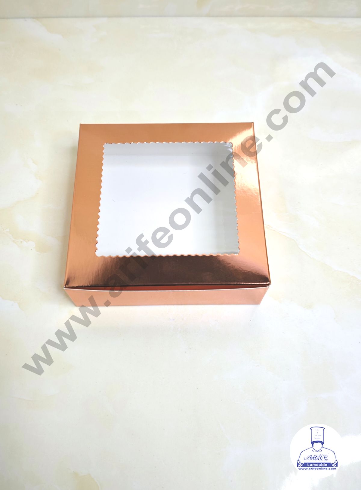 Rose Gold Brownie Boxes 4 Cavity with Clear Window, Brownie Carriers ( 10 Pcs Pack ) (MOQ 12 PACK)