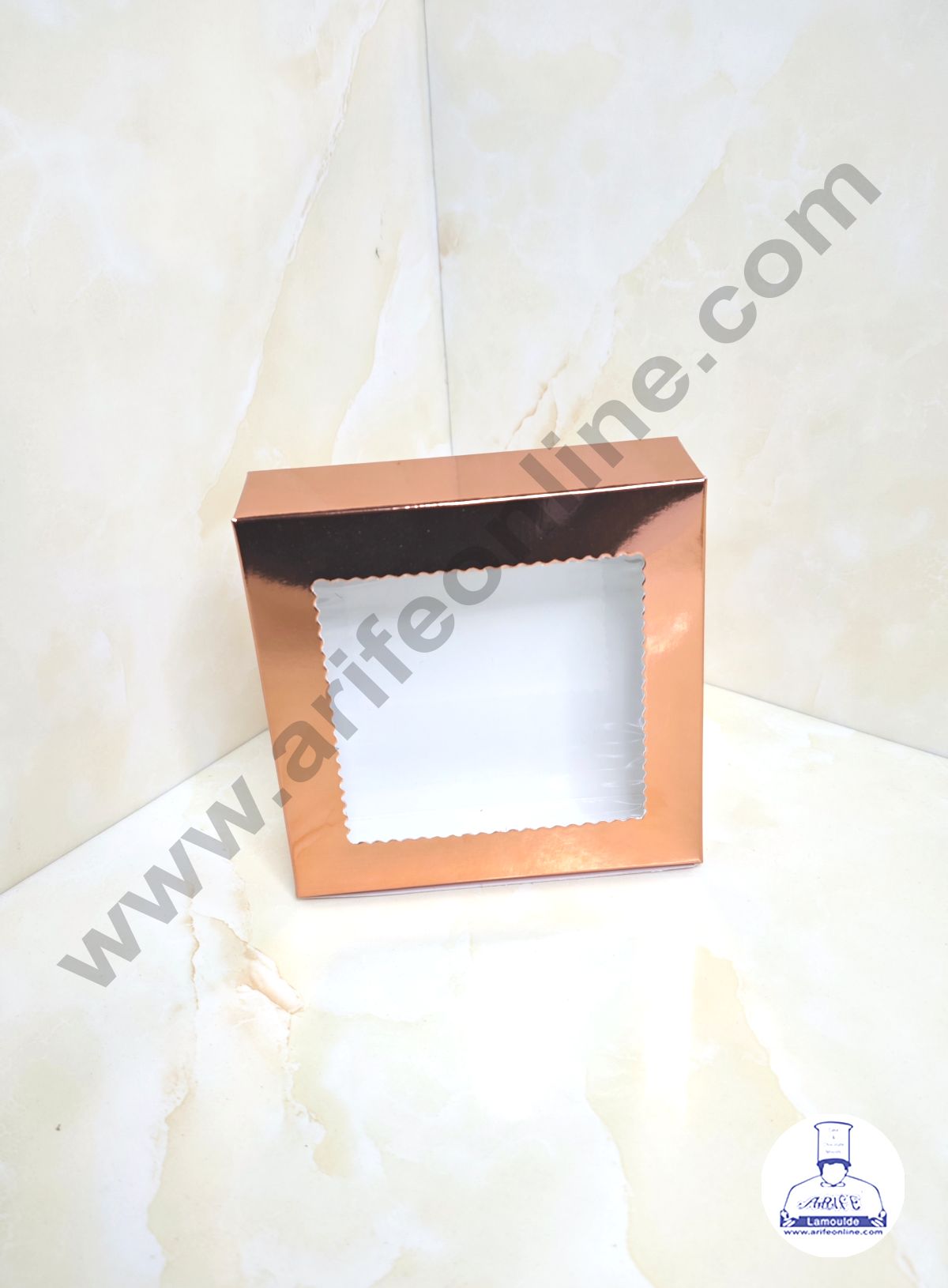 Rose Gold Brownie Boxes 4 Cavity with Clear Window, Brownie Carriers ( 10 Pcs Pack ) (MOQ 12 PACK)