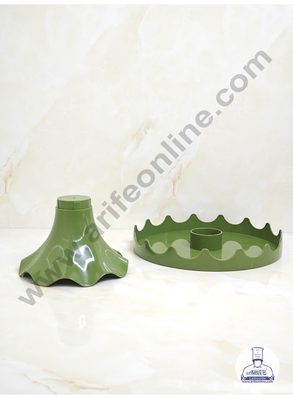 Small Detachable Plastic Cake Stand  Drop Shaped | Cupcake Stand | Display Stand - Green (MOQ 12 PCS)