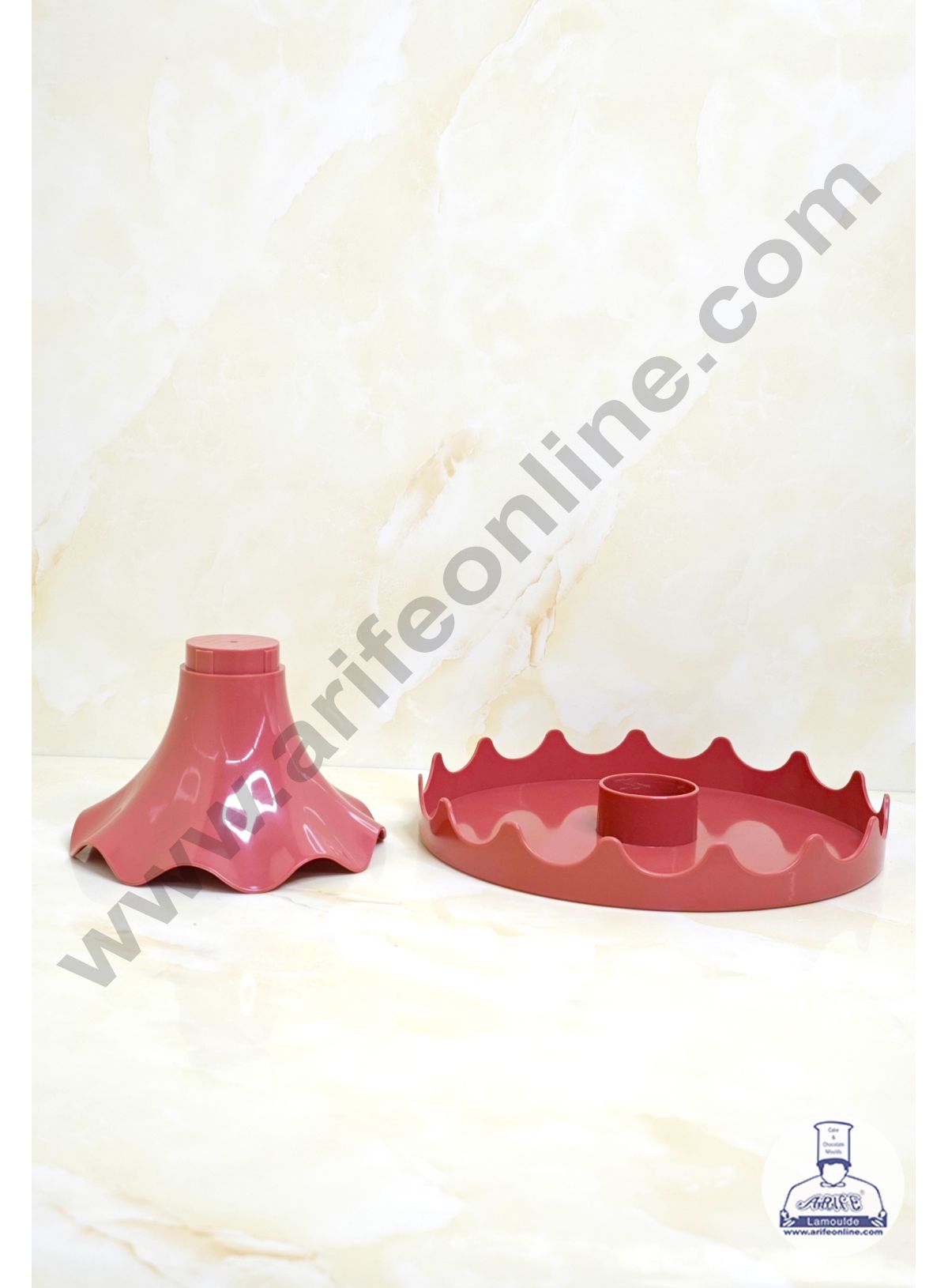 Small Detachable Plastic Cake Stand Drop Shaped| Cupcake Stand | Display Stand - Mauve Pink (MOQ 12 PCS)