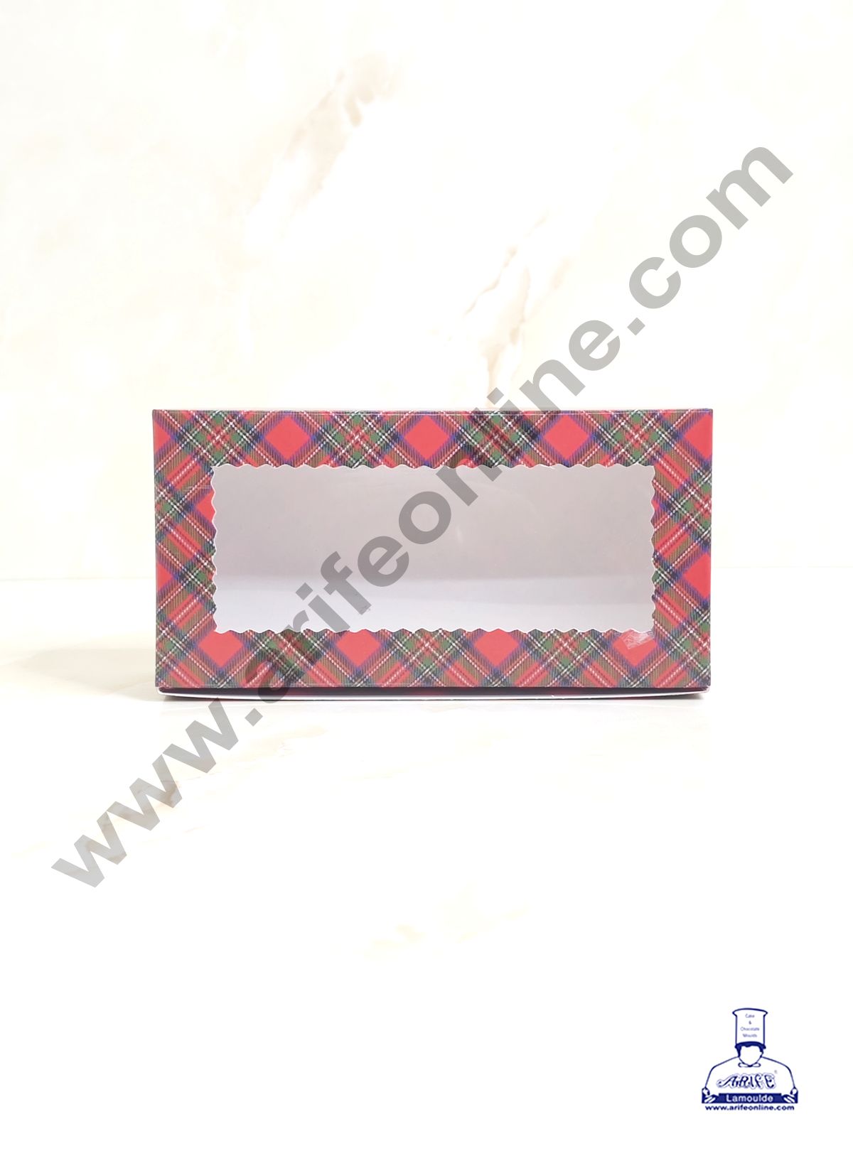 2 Cavity Brownie Boxes with Clear Window Christmas Theme - Red & Blue | Brownie Carriers - 10 Pcs Pack  (MOQ 12 PACK)