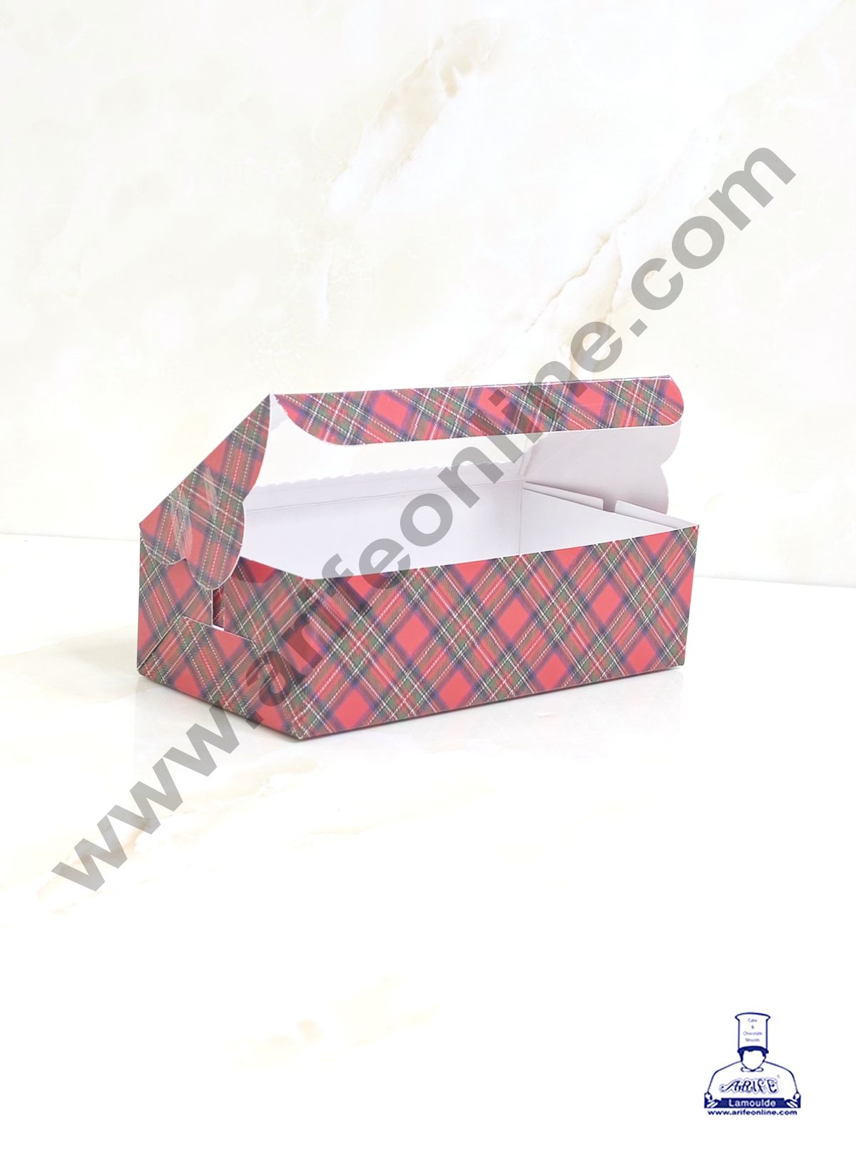 2 Cavity Brownie Boxes with Clear Window Christmas Theme - Red & Blue | Brownie Carriers - 10 Pcs Pack  (MOQ 12 PACK)