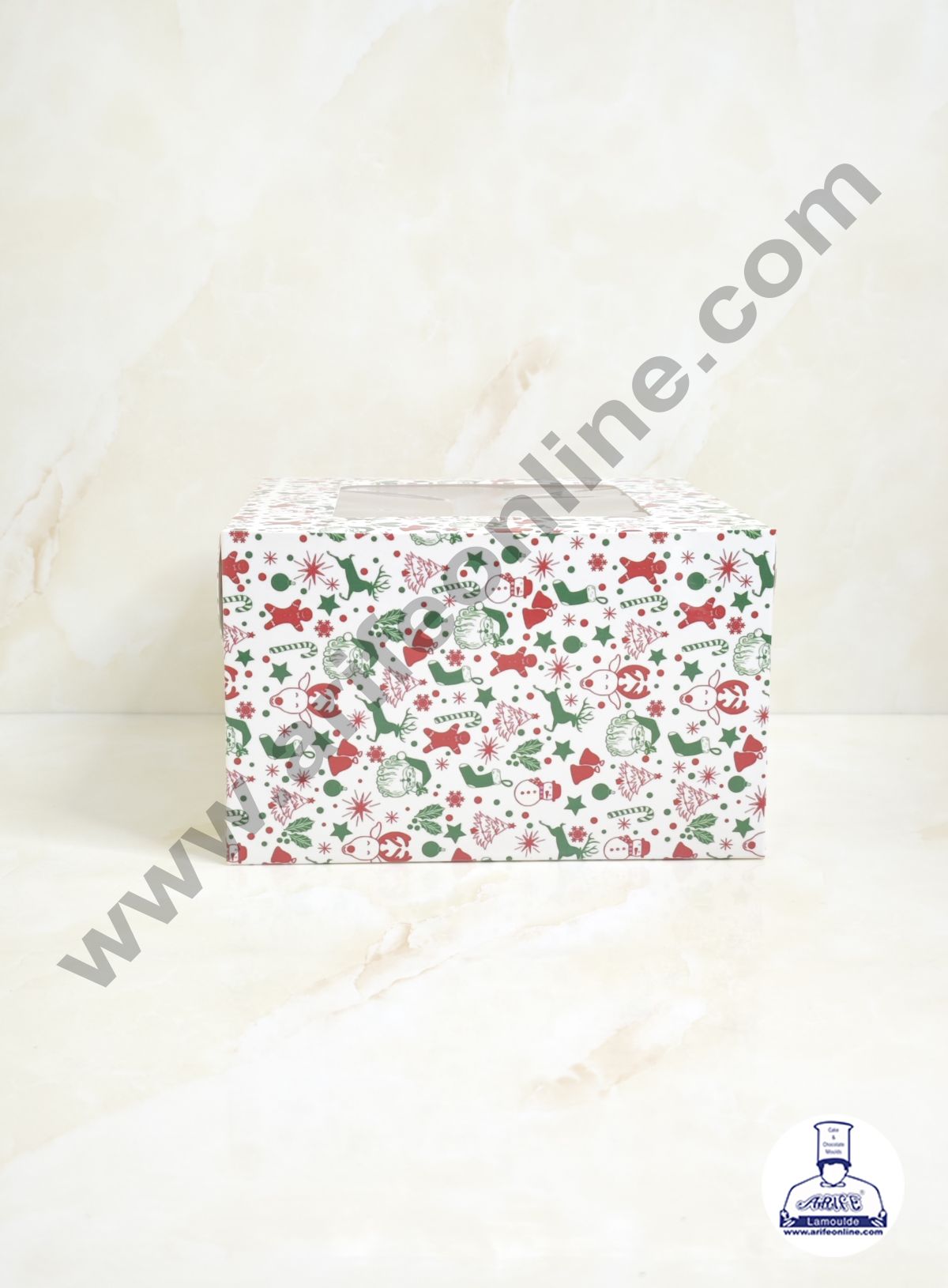 White Christmas design 1/2 kg Cake Box (8 x 8 x 5 inch) | Small | Print -01 | 10 Pcs Pack (MOQ 12 PACK)