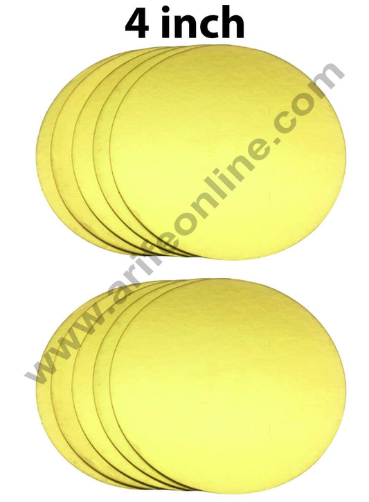 MDF Cake Base Gold Color Round - 4 inch (MOQ 50 PCS) (R.52)
