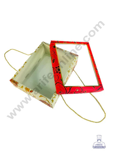 Majestic Marigold Design Hamper Box With Rope Handle - (1 Pc Pack) (MOQ 50 PCS)