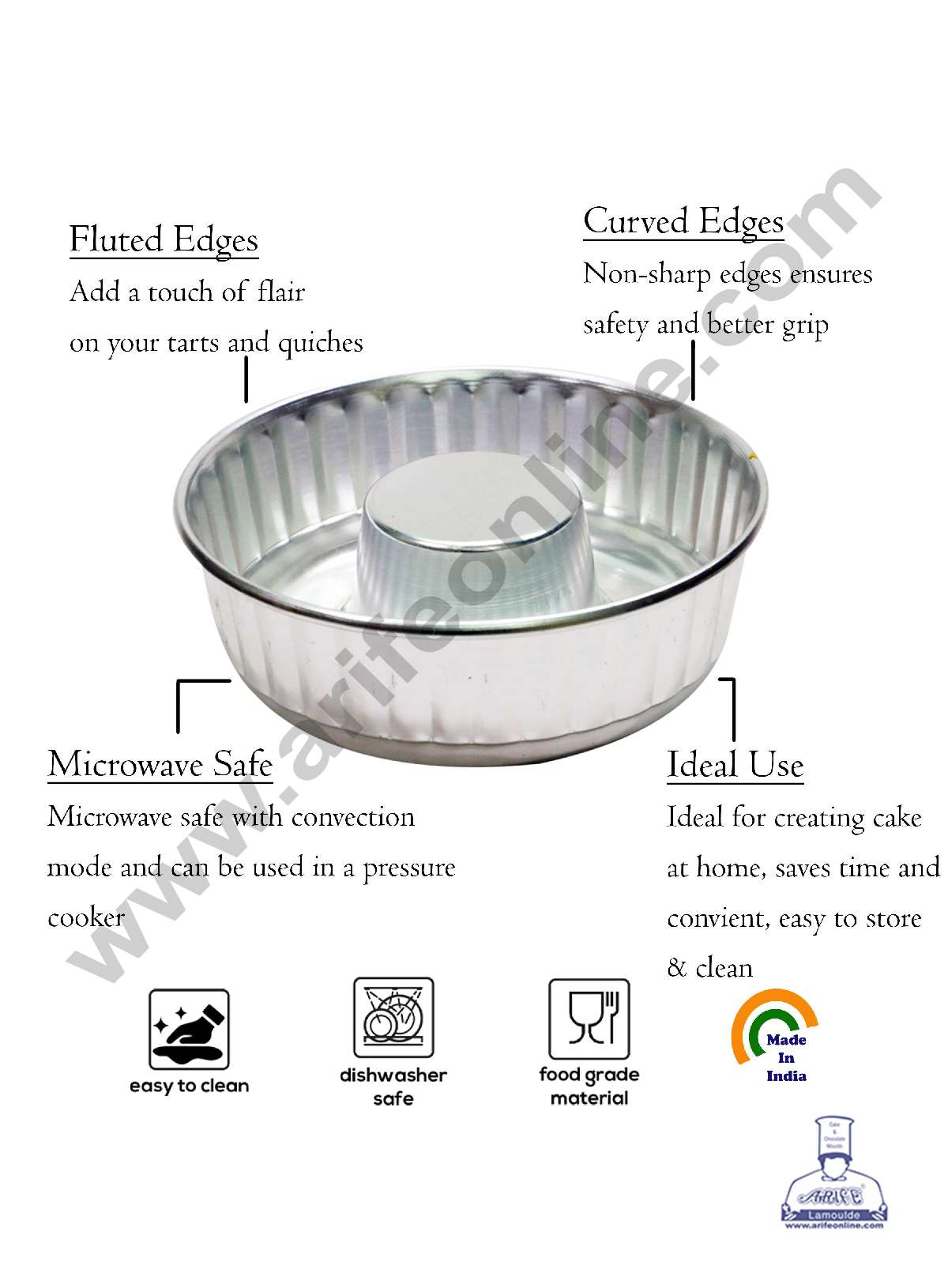 Donut Shape Aluminium Cake Mould - XL ( 25 x 8 cm ) (MOQ 12 PCS)