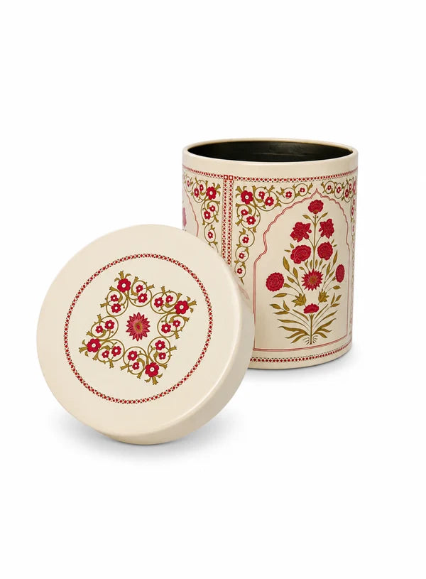 Small Metal Storage Tin Jar with Lid - Cream | (4x3 Inch) | Dry Fruit, Cookie & Snack Packaging (SB-TIN-S-4137) -(MOQ 100 PCS) (FR)