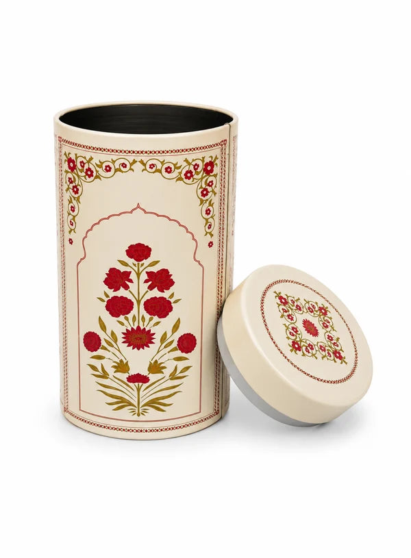 Big Metal Storage Tin Jar with Lid - Cream | (6x3 Inch) | Dry Fruit, Cookie & Snack Packaging (SB-TIN-B-4141) - (MOQ 100 PCS) (FM.10)