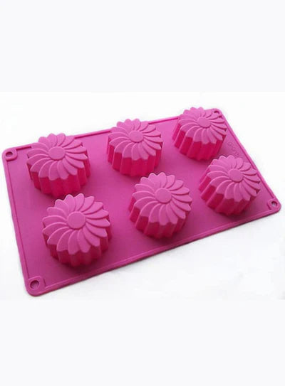 6-Cavity Scalloped Daisy Flower Cup Silicone Mold│SBSM-CK3-009B│