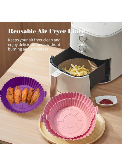 Air Fryer Silicone Liners | Round Non Stick Air Fryer Silicone Liners | 6.5 Inch (Big) (MOQ 12 PCS) (io)