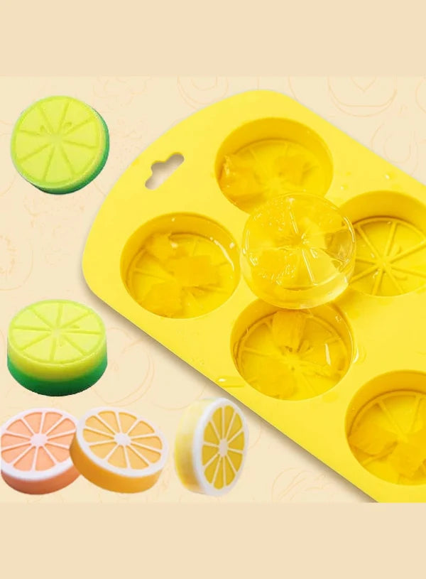 Silicon 6 Cavity Lemon Shape Muffin Cupcake Mould - SBSM-CK3-914  (MOQ 12 PCS) (EE)