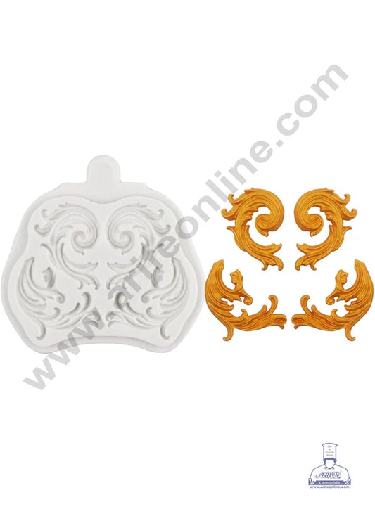 4 Cavity Big Sculpted Vintage Flower Lace Silicone Fondant Mould Marzipan Mould  SBSP-DYF7525 (MOQ 12 PCS) (OE)