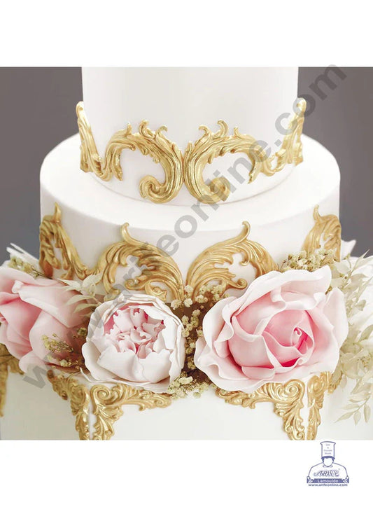 4 Cavity Big Sculpted Vintage Flower Lace Silicone Fondant Mould Marzipan Mould  SBSP-DYF7525 (MOQ 12 PCS) (OE)