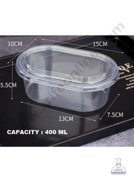 PVC OVAL DESSERT BOX WITH LID 13X55 SB-CL-150G (SB-W150)