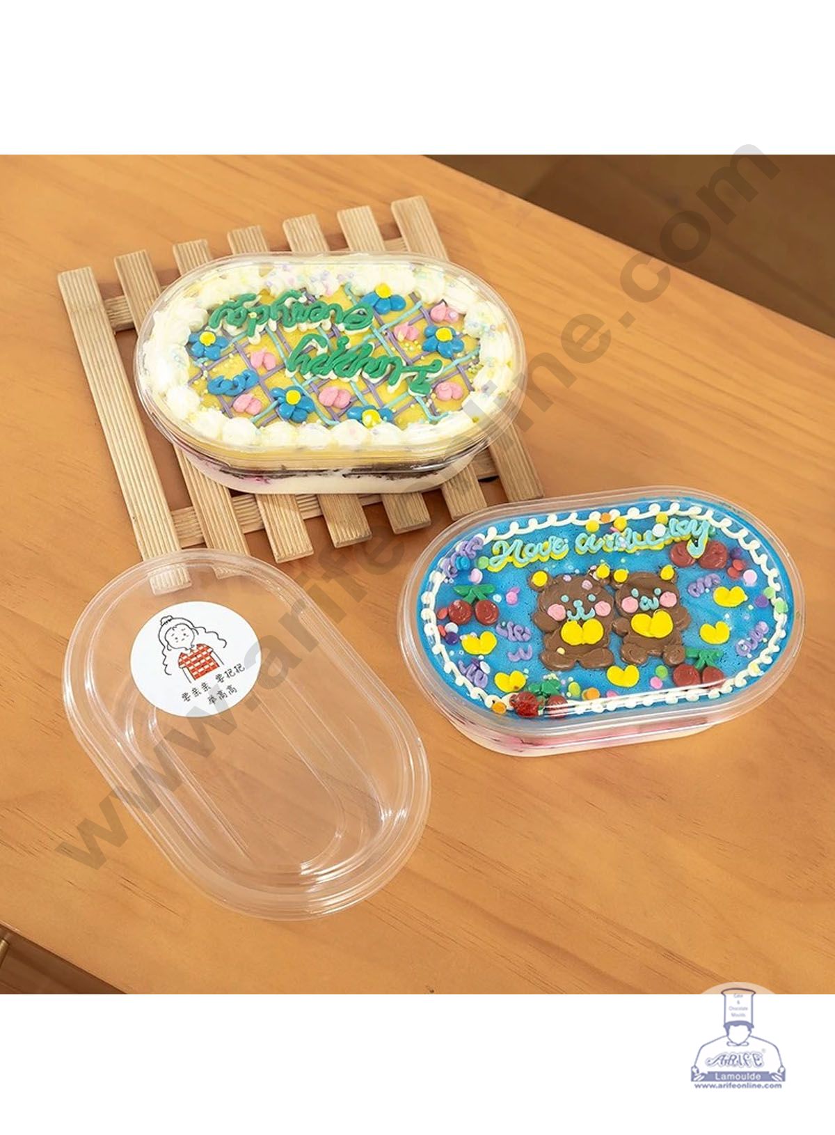 PVC OVAL DESSERT BOX WITH LID 13X55 SB-CL-150G (SB-W150)