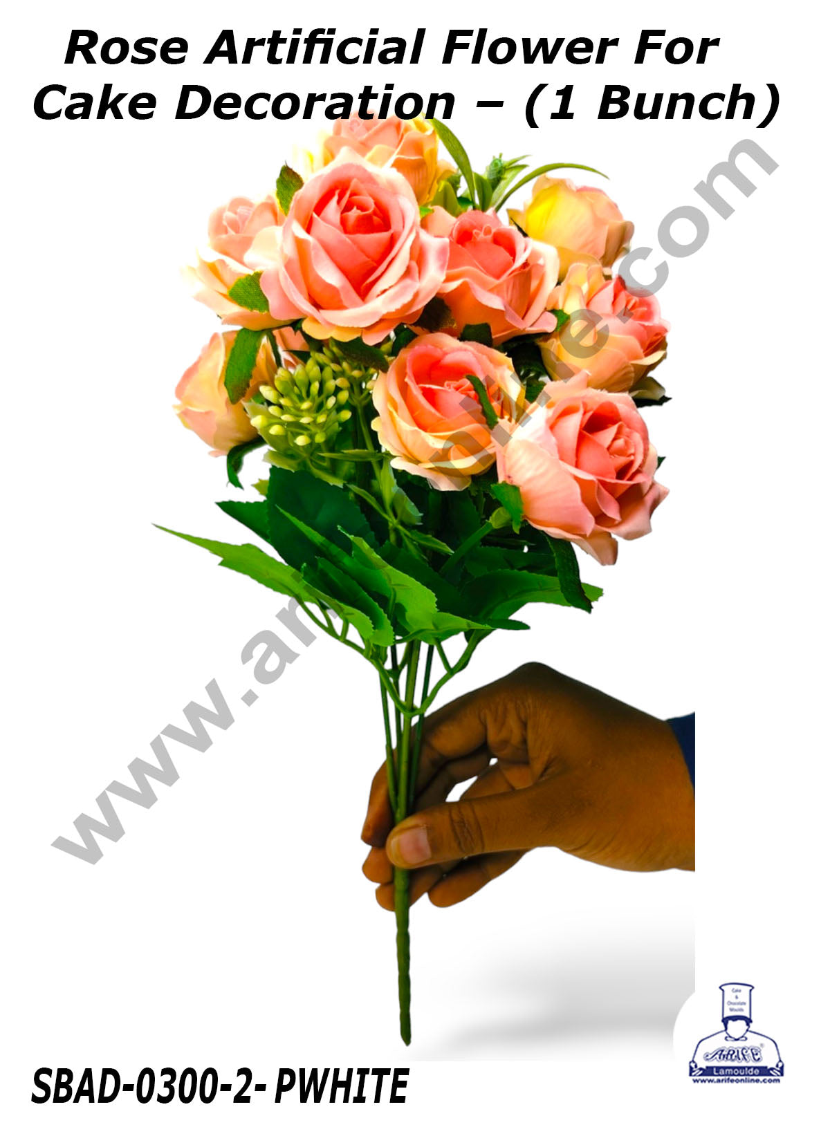 Rose Artificial Flower For Cake Decoration – (1 Bunch) (MOQ 12 BUNCH)