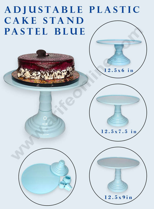 Adjustable Plastic Cake Stand | Cupcake Stand | Display Stand - Pastel Blue (MOQ 12 PCS)