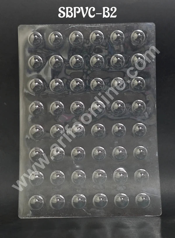 Clear Plastic PVC Half Sphere Chocolate Mould – 48 Cavity | Dome Shape Polycarbonate Mold (MOQ 50 PCS) (RE)