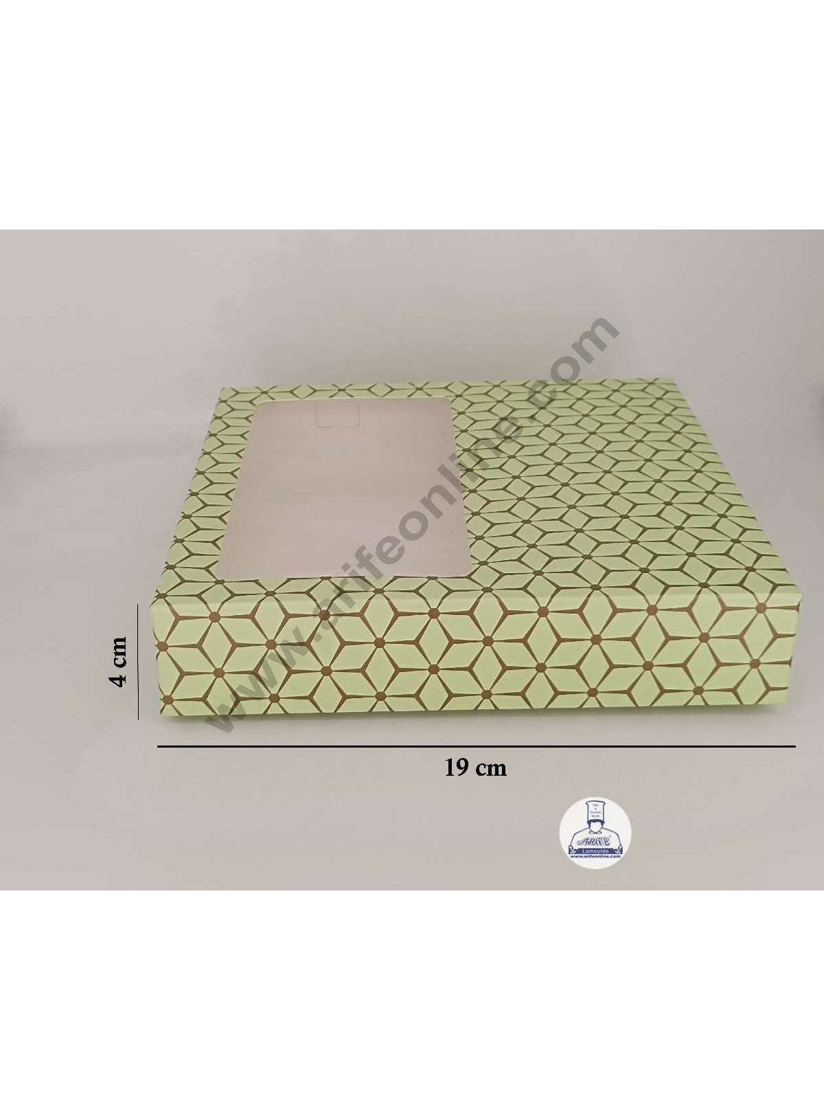 16 Cavity 3D Cube Print Chocolate Box with Cavity, Clear Window & Handle ( 10 Piece Pack ) - Pastel Green (MOQ 12 PACK) (RDD)