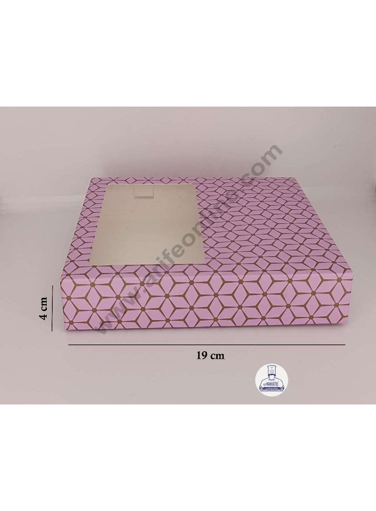 16 Cavity 3D Cube Print Chocolate Box with Cavity, Clear Window & Handle ( 10 Piece Pack ) - Pastel Purple (MOQ 12 PACK) (RDD)