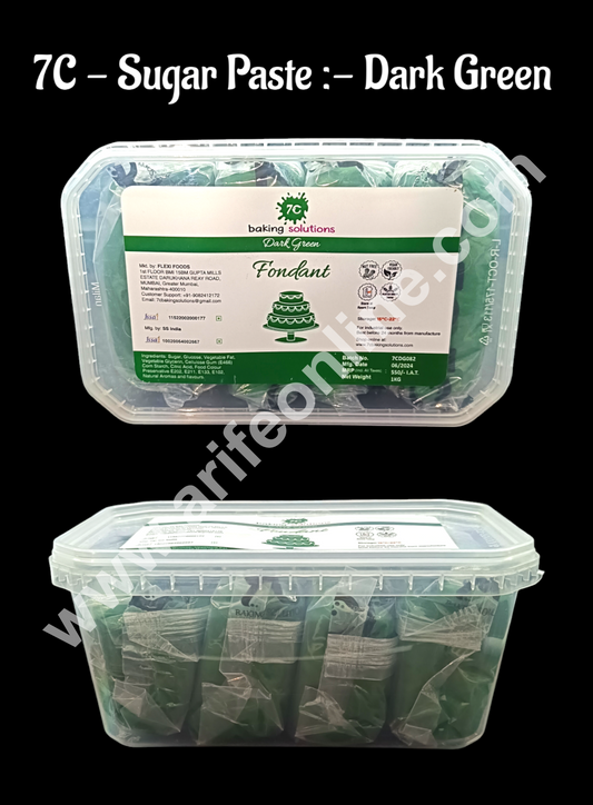 7C Fondant - Dark Green (1 KG)  (MOQ 12 PCS) (RFE)