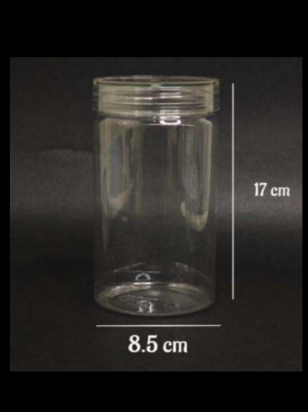 1 Piece Tall Plastic Transparent Cookies Jar With Clear Cap  - 750 ml  (MOQ 100 PCS) (ID)