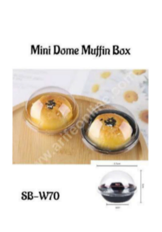 Mini Dome Muffin Box (SB-W70) Base 7.5 cm X Height 5.5 cm (MOQ 500 PCS) (F)