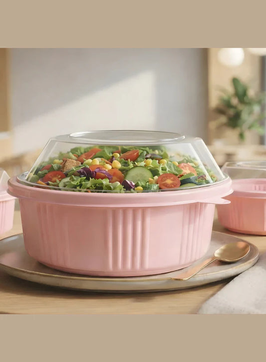 5 Pcs Pvc Container Round With Diamond Lid | Dessert Package (SB-ZY050)  (MOQ 100 PCS)(AO.5)