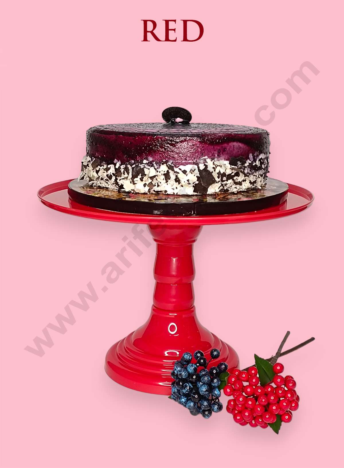 Adjustable Plastic Cake Stand | Cupcake Stand | Display Stand - Red (MOQ 12 PCS)