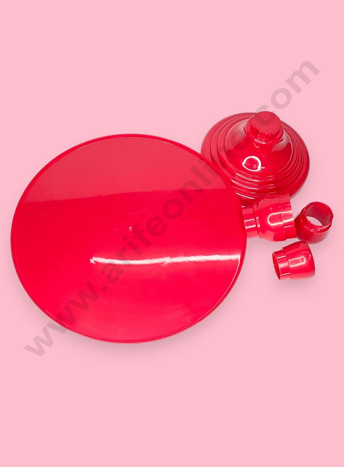 Adjustable Plastic Cake Stand | Cupcake Stand | Display Stand - Red (MOQ 12 PCS)