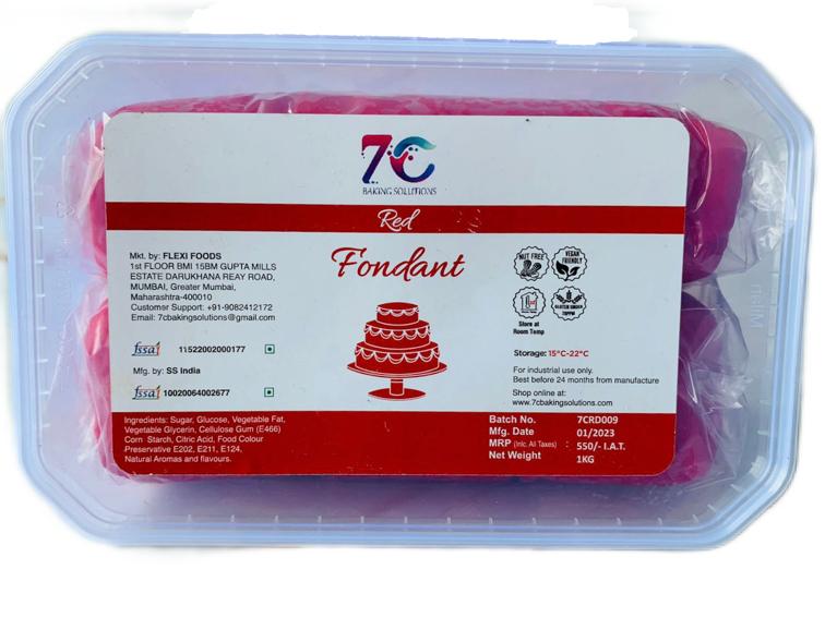 7C Fondant - Red (1 KG) (MOQ 12 PCS) (RFE)