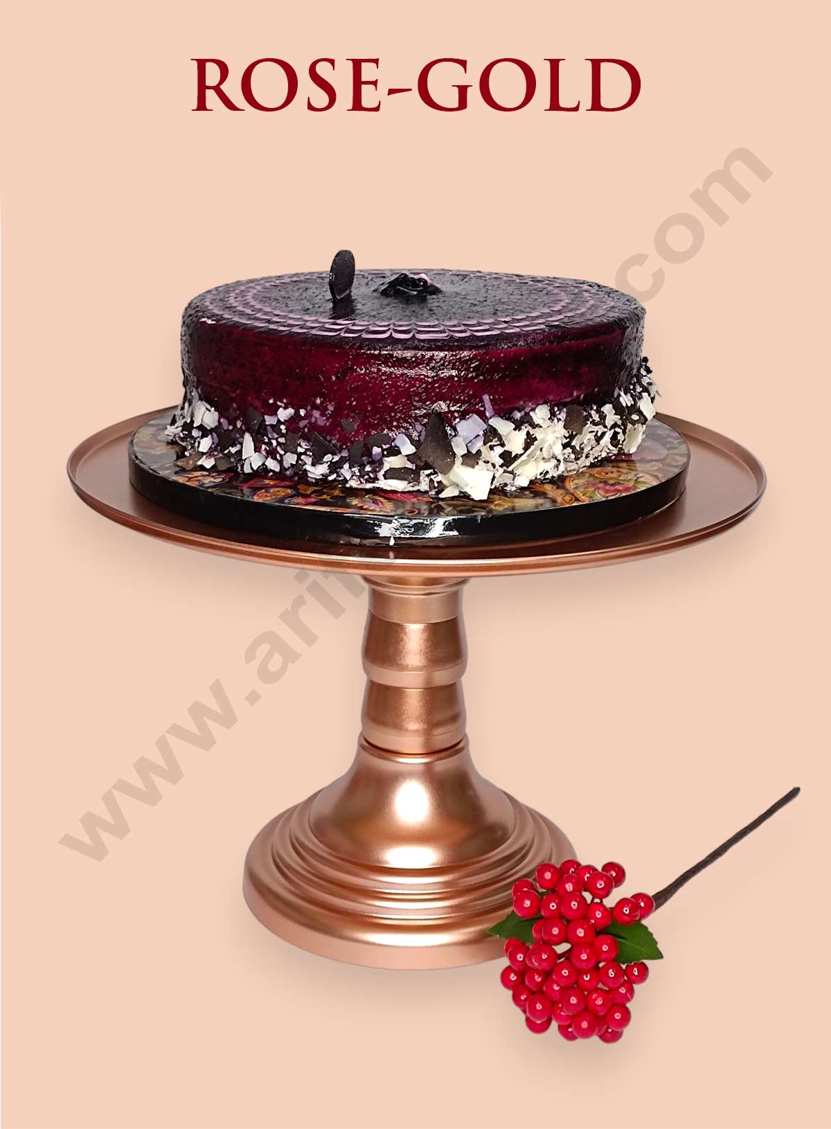 Adjustable Plastic Cake Stand | Cupcake Stand | Display Stand - Rose Gold (MOQ 12 PCS)