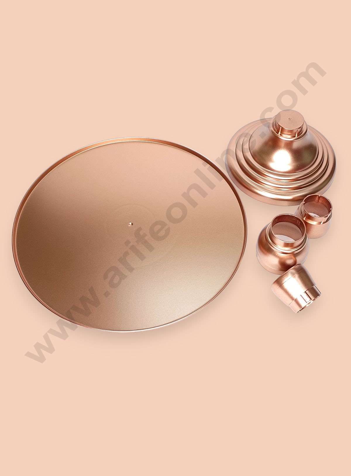 Adjustable Plastic Cake Stand | Cupcake Stand | Display Stand - Rose Gold (MOQ 12 PCS)