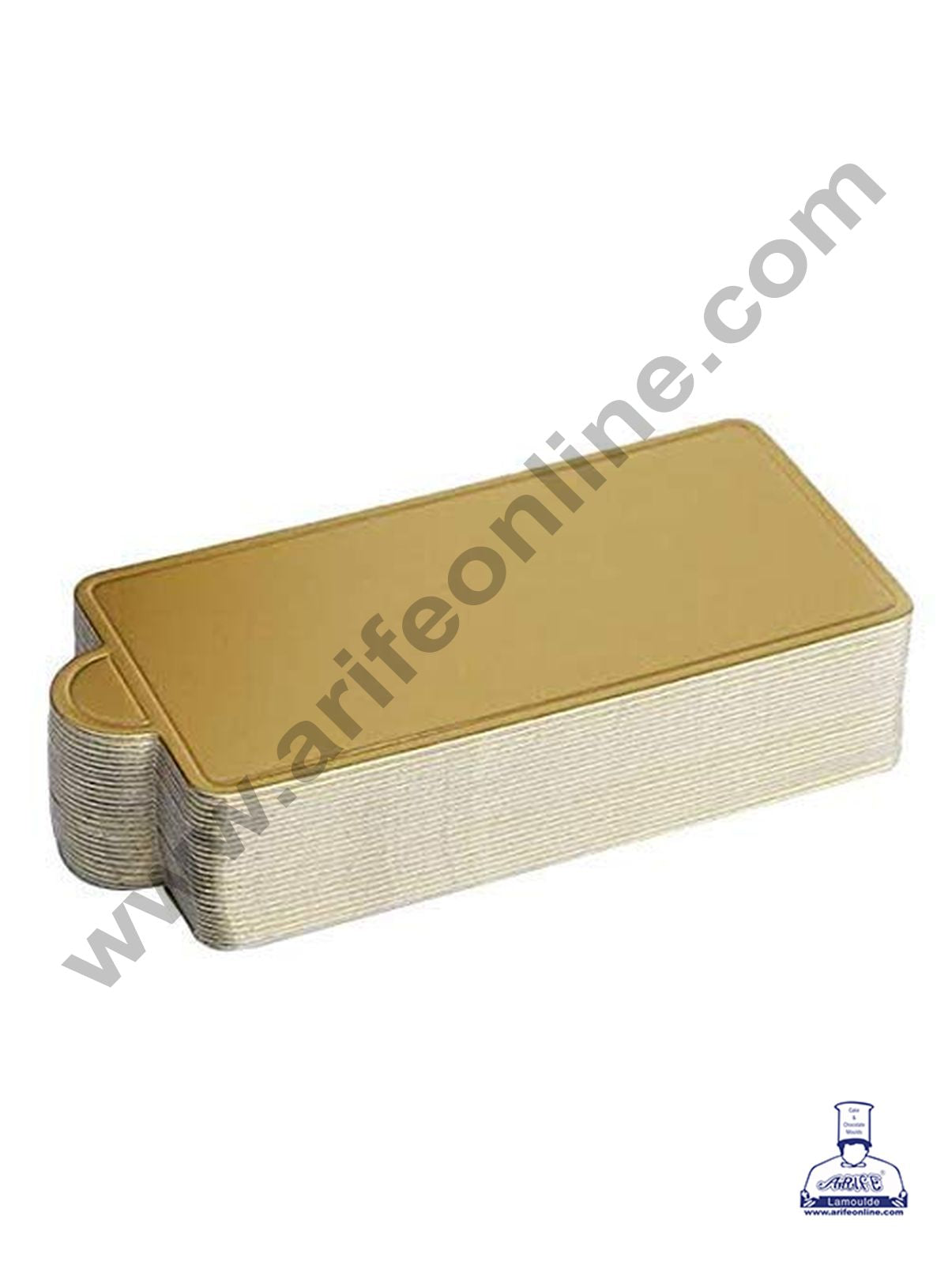 Cake Decor Rectangle Pastry Base Boards - Gold 100 Pcs Pack