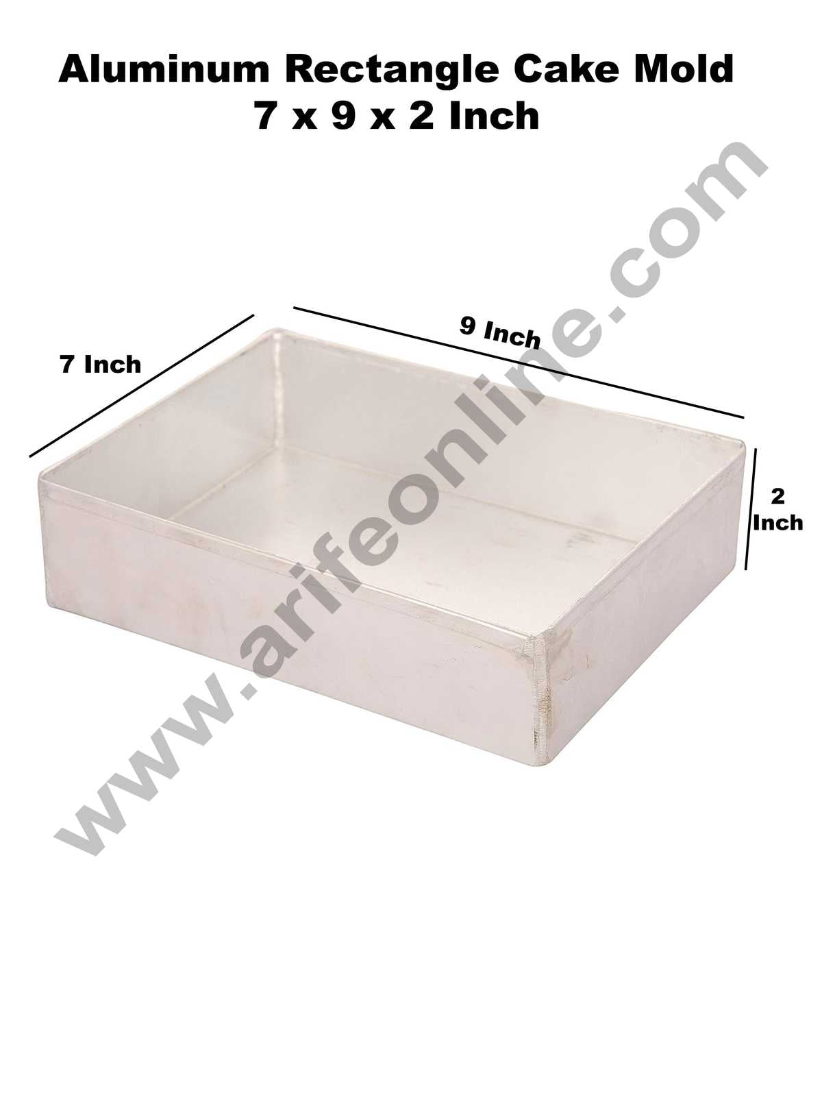 Cake Decor Aluminum Rectangle Cake Mould - 7 x 9 x 2 Inch