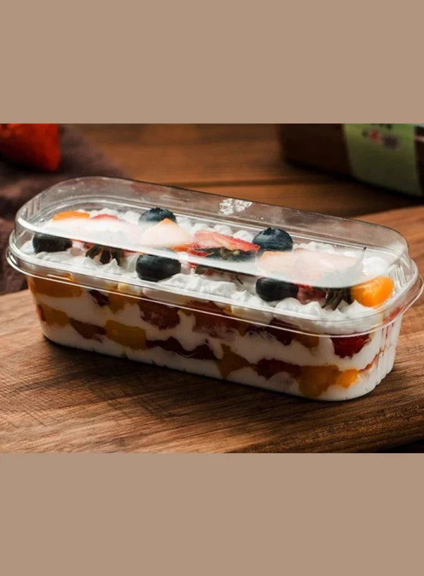 Rectangle PVC Dessert Containers with Lid – Clear, Food-Grade Packaging for Cakes, Tiramisu, Pastries & Takeaway Desserts (SB-Z599)  (MOQ 100 PCS)   (AD)