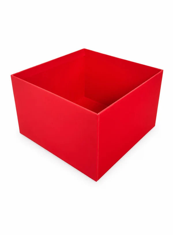 Red Traditional Square Top & Bottom Hamper Box (6x6x4 Inch) | Gift Packaging Box (SBBX-3138) - (MOQ 100 PCS)