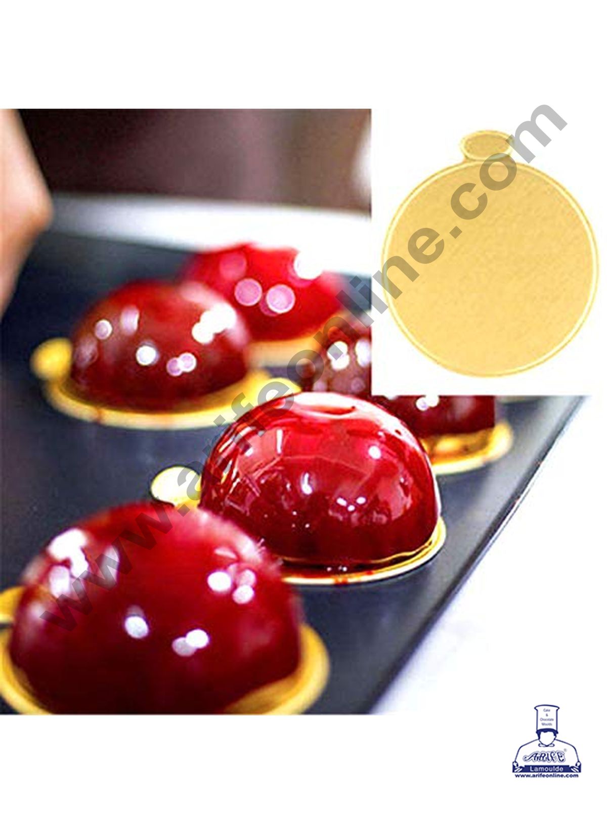 Cake Decor Round Pastry Base Boards - Gold 100 Pcs Pack