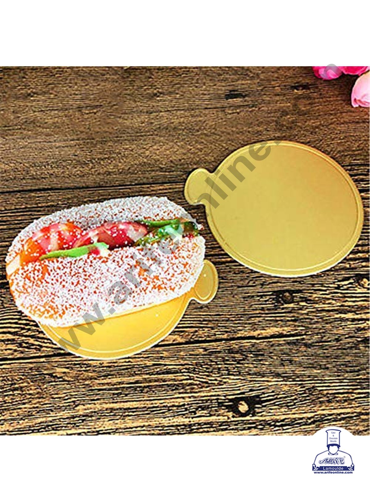 Cake Decor Round Pastry Base Boards - Gold 100 Pcs Pack