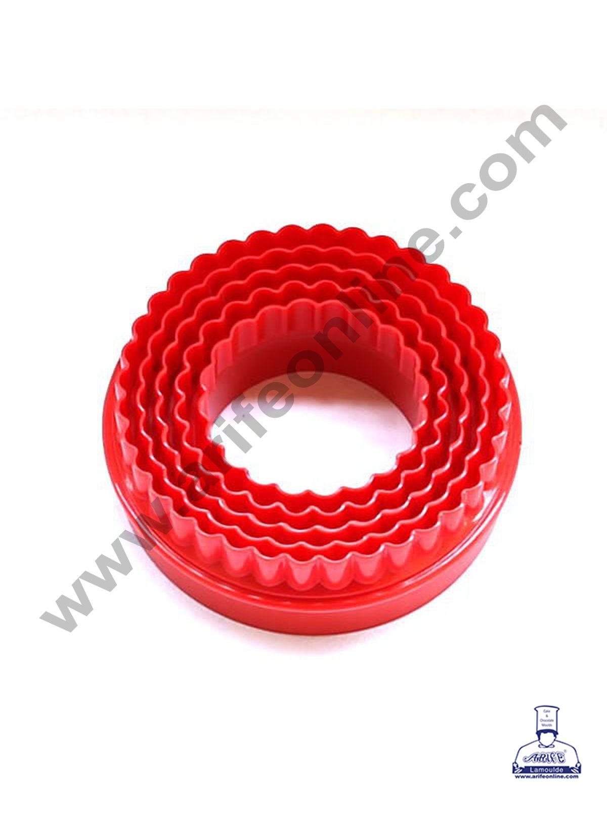 Cake Decor Plastic 5 pcs Round Shaped Plastic Cookie Biscuit Pastry Fondant and Cake Cutter