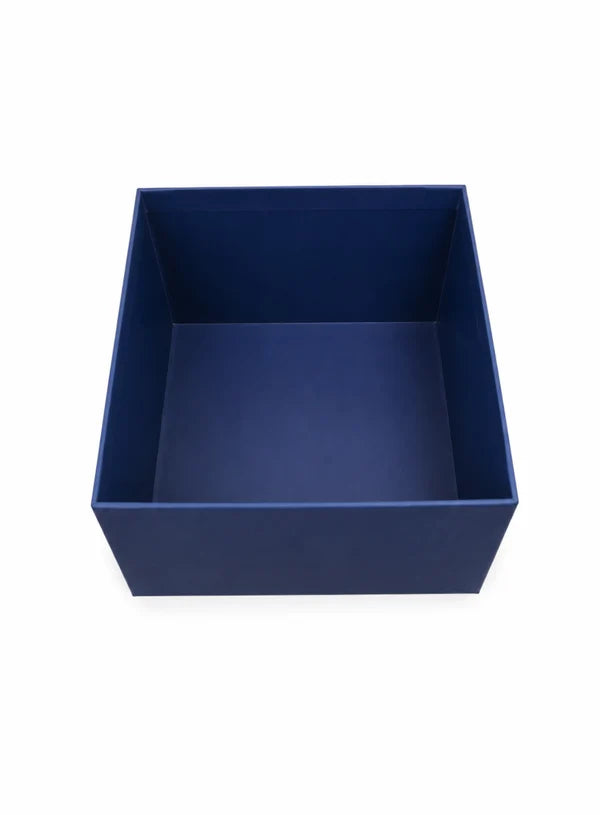 Royal Blue Peacock Square Top & Bottom Hamper Box (8x8x4 Inch) | Gift Packaging Box (SBBX-3136) - (MOQ 100 PCS)