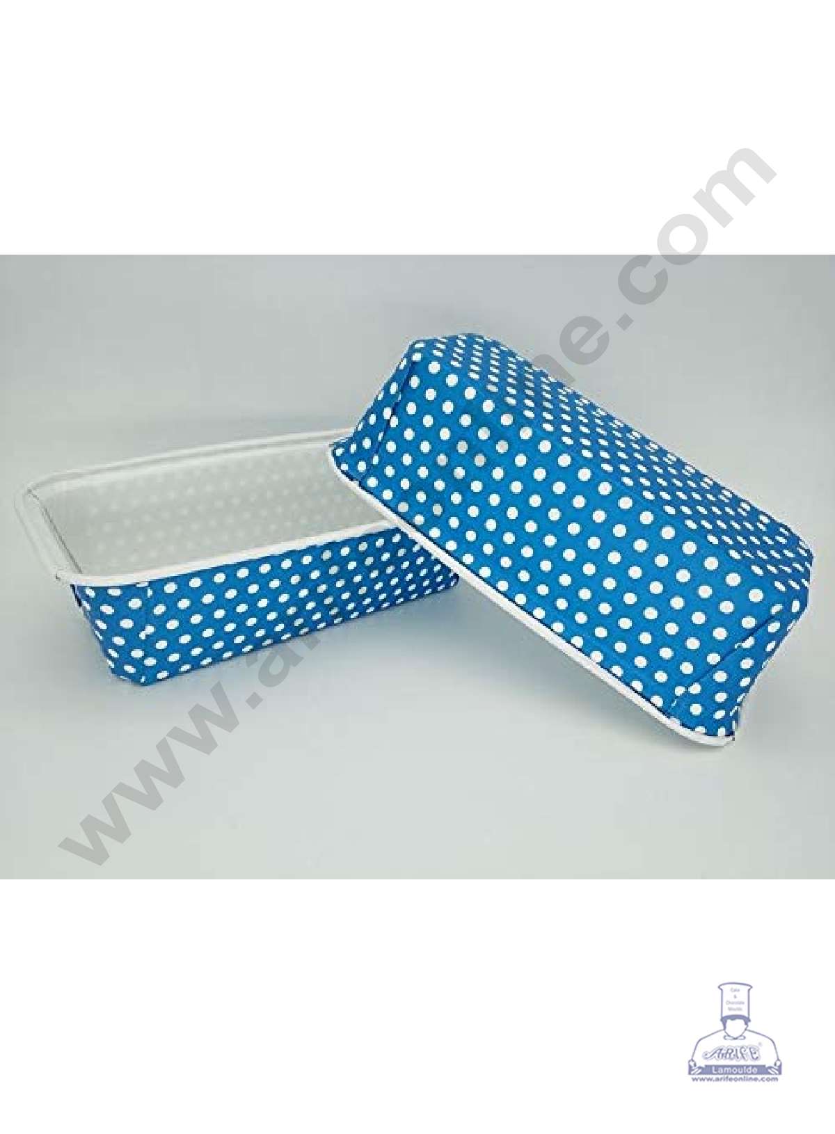 10 Pcs Small Blue White Polka Dot Design Bake and Serve Plum Cake Mold (MOQ 100 PCS)